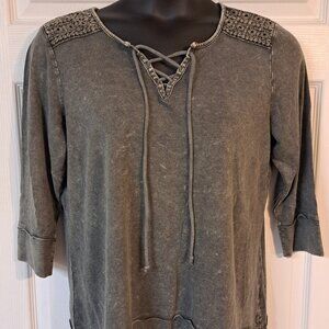 Christopher & Banks Khaki Green Pullover Top